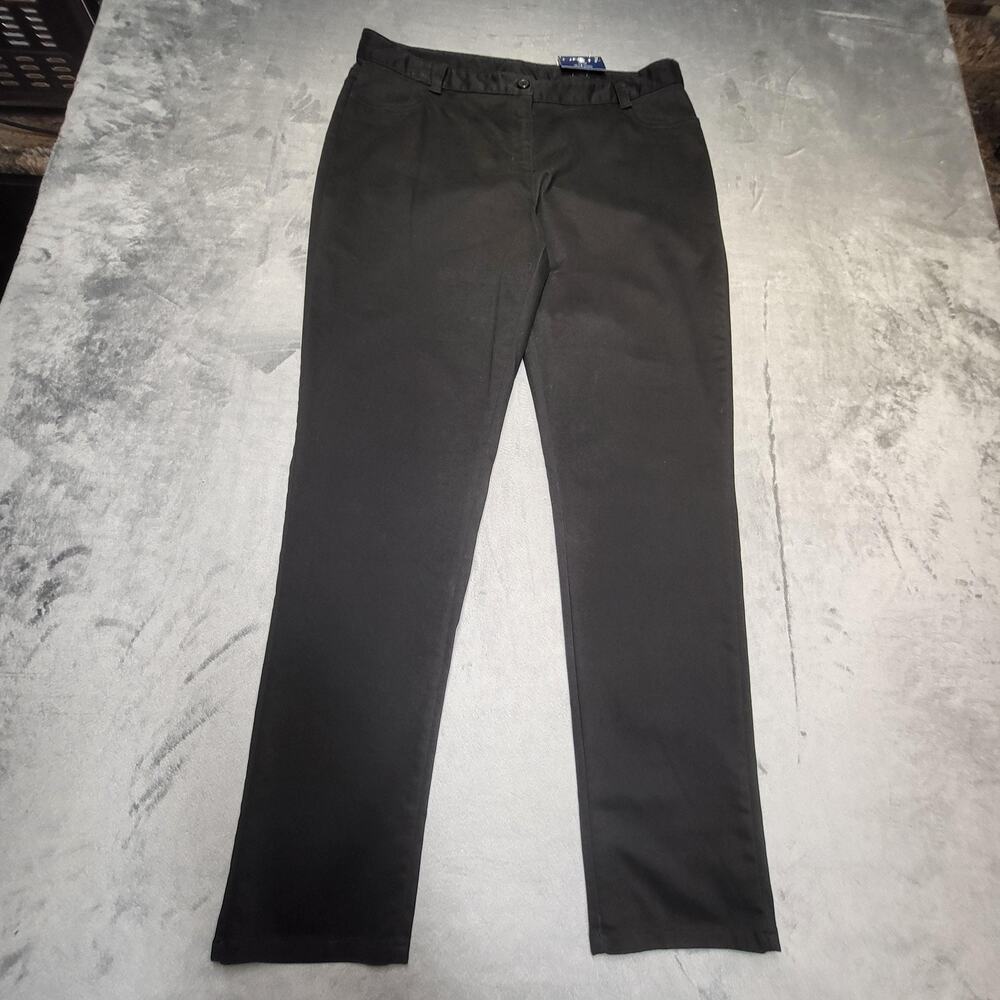 IZOD Approved Schoolwear Pants Womens 12 Black Uniform Straight Leg Stretch